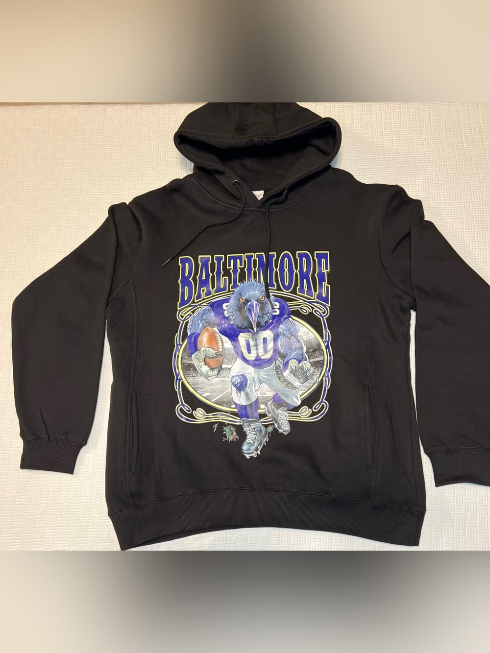 Baltimore Graphic Raven Football Hoodie - Black